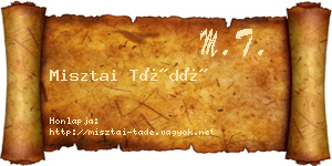 Misztai Tádé névjegykártya